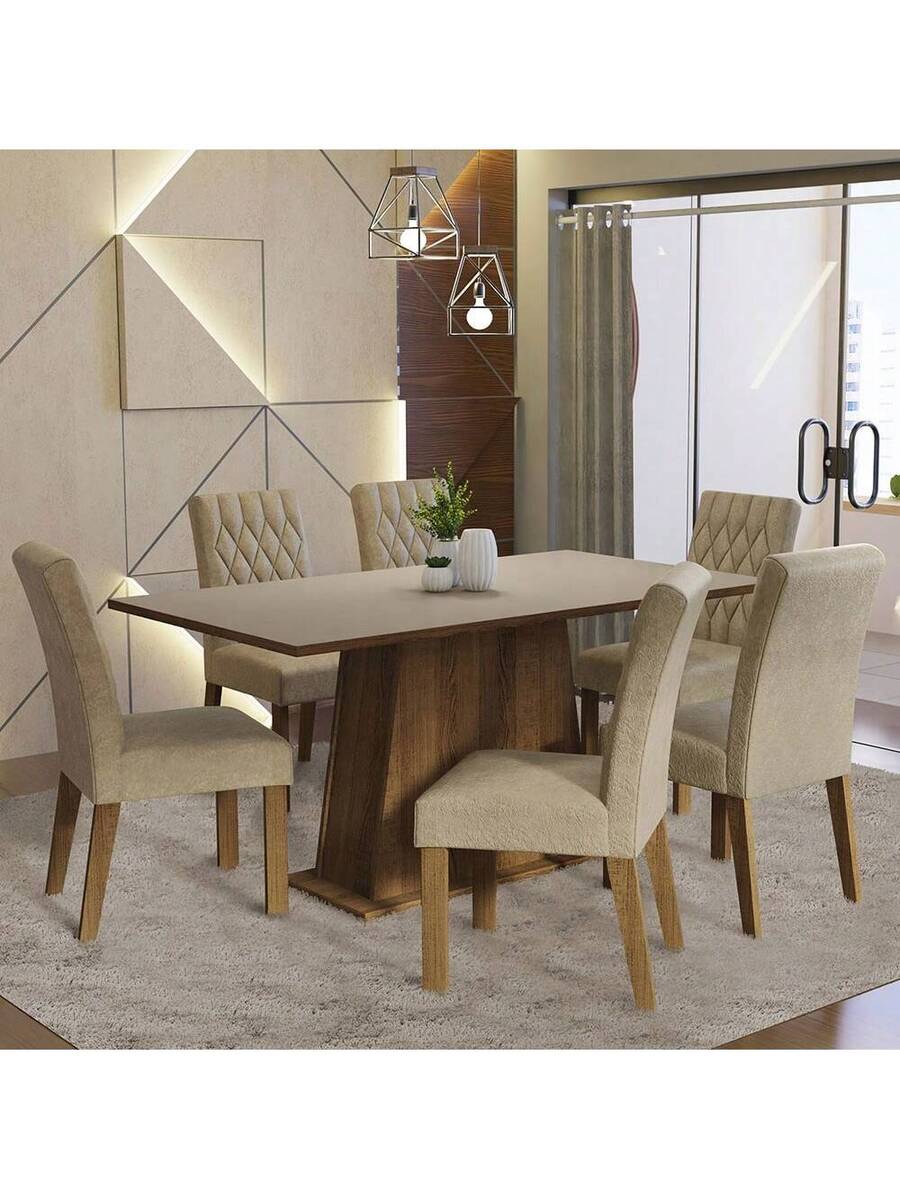Juego De Comedor Con Mesa Y 6 Sillas