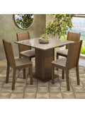 Madesa Mesa De Comedor Con Tapa De Cristal 4 Sillas