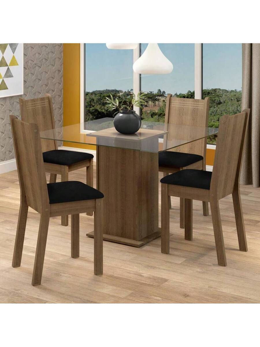 Juego De Comedor Con Mesa Y 4 Sillas