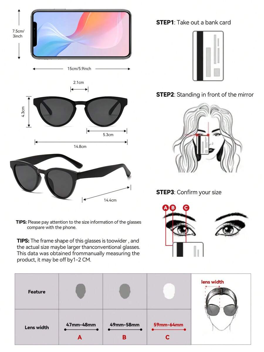 Gafas de sol de ojo de gato negras