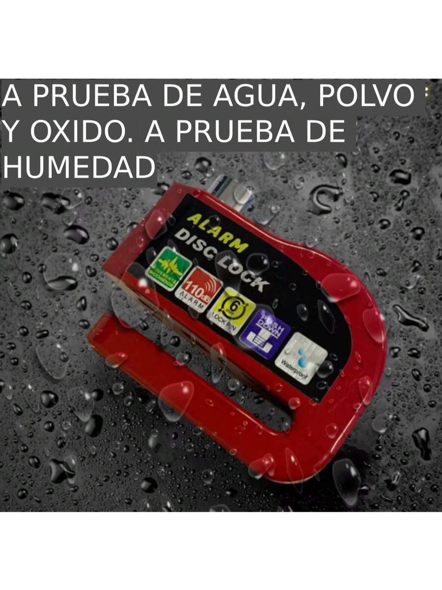 Alarma Candado Motocicleta Bicicleta Antirrobo Impermeable Freno de Disco Bloqueo