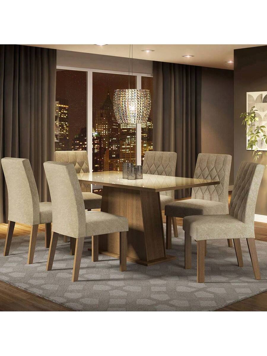 Juego Comedor Con Mesa Y 6 Sillas Madesa