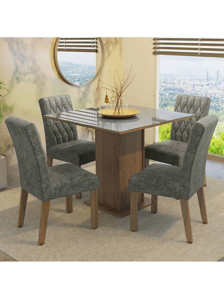 Juego Comedor Mesa Vidrio 4 Sillas