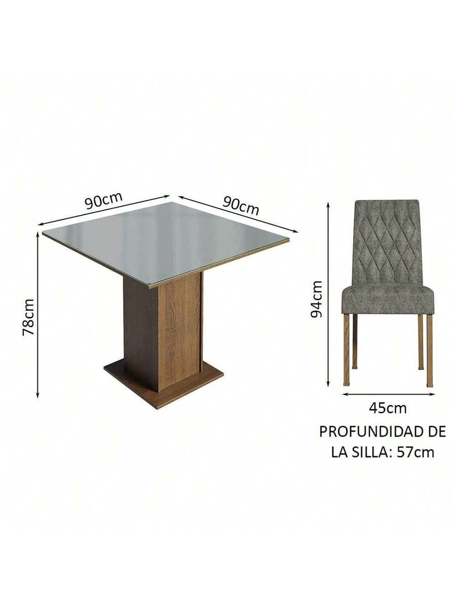 Juego Comedor Mesa Vidrio 4 Sillas