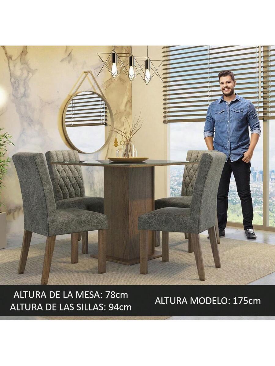 Juego Comedor Mesa Vidrio 4 Sillas