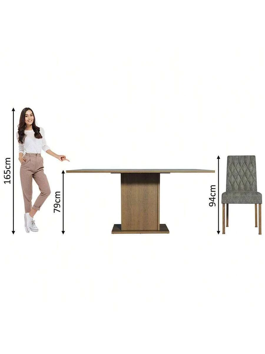 Juego Comedor Mesa Tablero Madera 6 Sillas