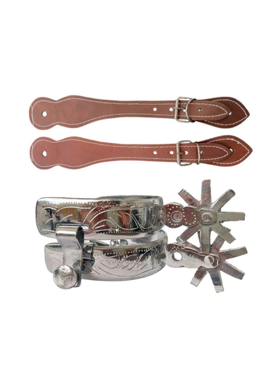 Espuelas Charras de Acero Monel con Correas
