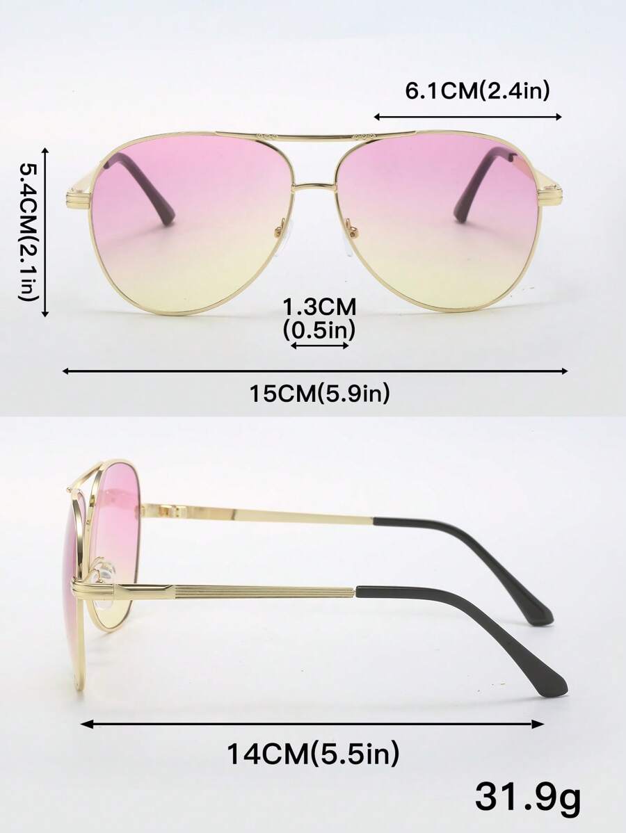 gafas de mujer con montura metálica ovalada y doble puente