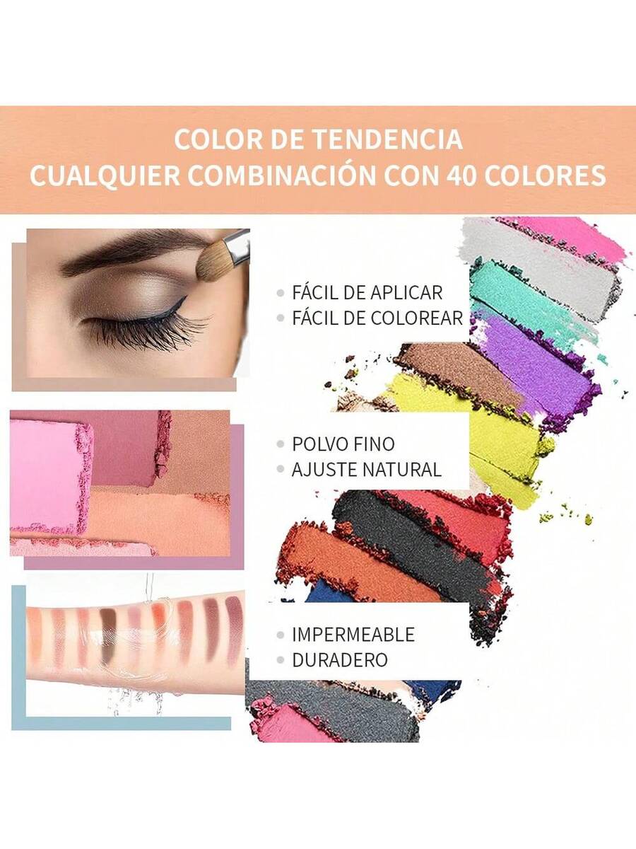 Paleta de sombras de ojos de 40 colores