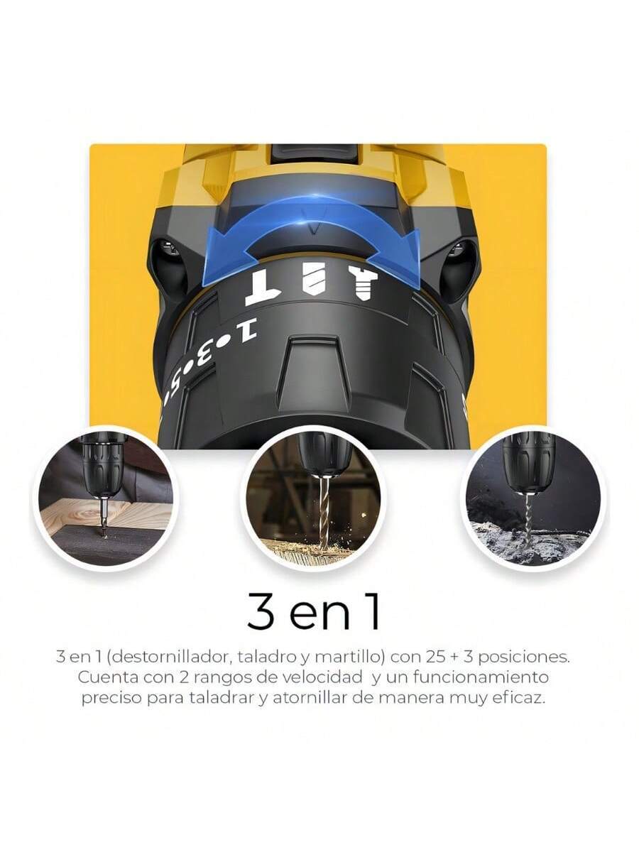 Taladro percutor atornillador inalámbrico