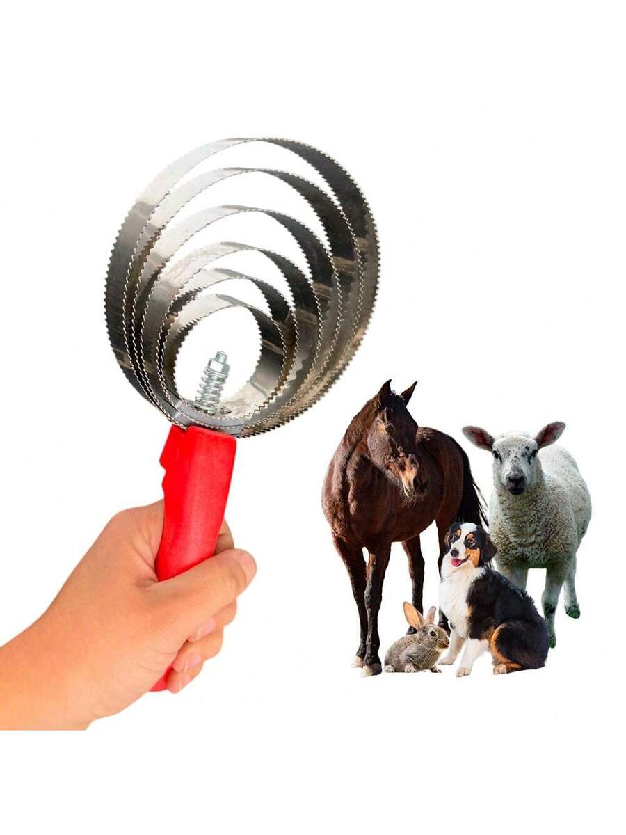 Cepillo Peine Dentado Deslanador Brusa Seis Anillos Circulos Y Cuatro Anillos Circulos Para Bueyes, Ovejas, Caballo, Perros, Conejos Ligero Ideal para Retirar Exceso de Pelo Promueve un Pelaje Saludable