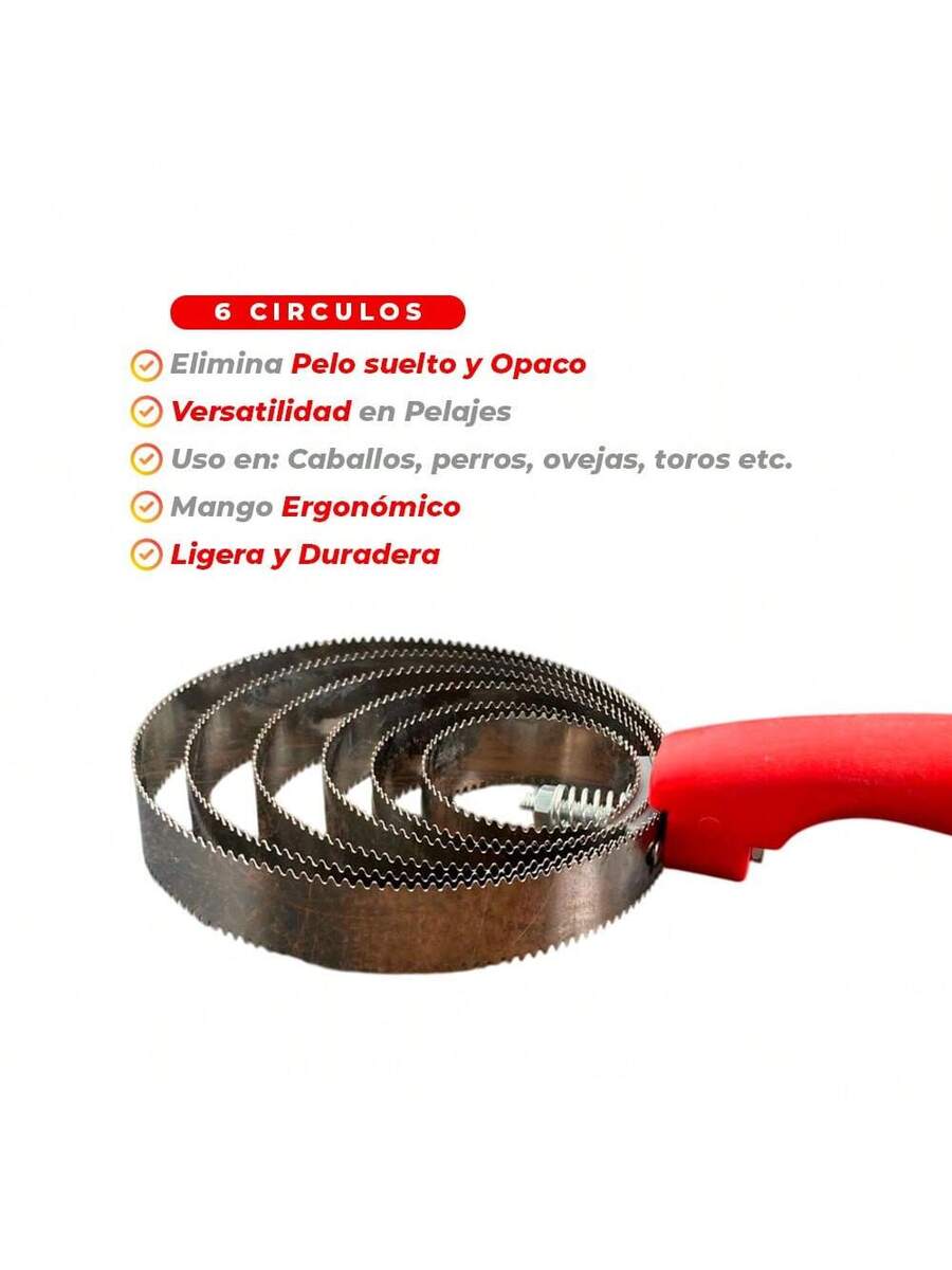 Cepillo Peine Dentado Deslanador Brusa Seis Anillos Circulos Y Cuatro Anillos Circulos Para Bueyes, Ovejas, Caballo, Perros, Conejos Ligero Ideal para Retirar Exceso de Pelo Promueve un Pelaje Saludable