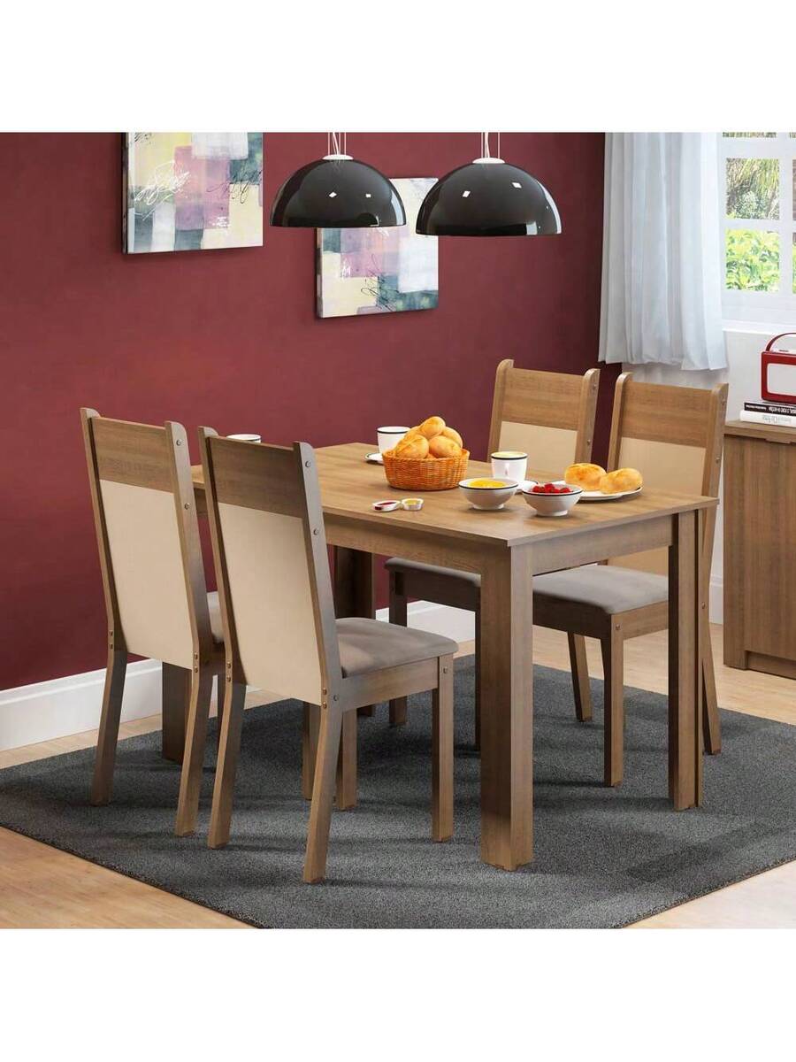 Juego De Comedor Con Mesa Y 4 Sillas