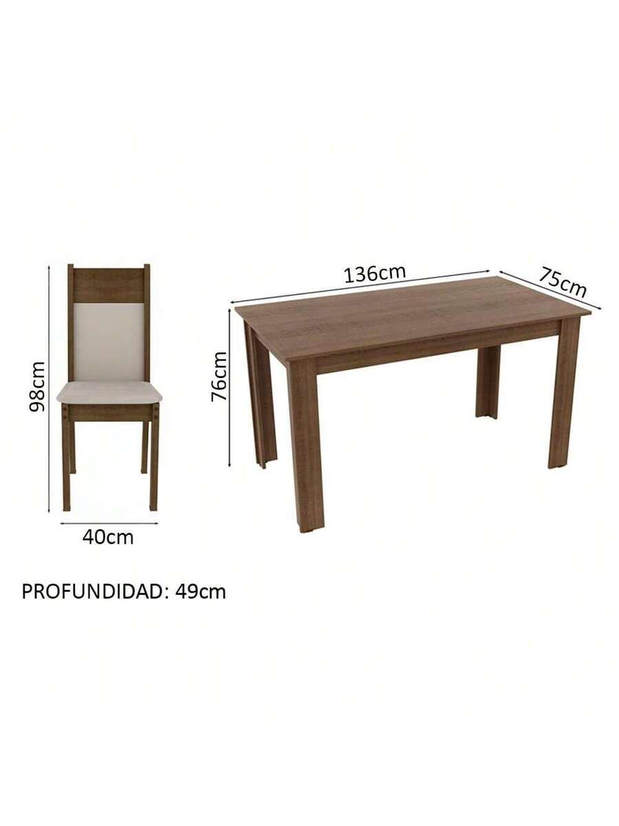 Juego De Comedor Con Mesa Y 4 Sillas