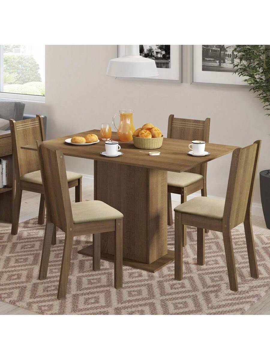 Juego De Comedor Con Mesa Con 4 Sillas