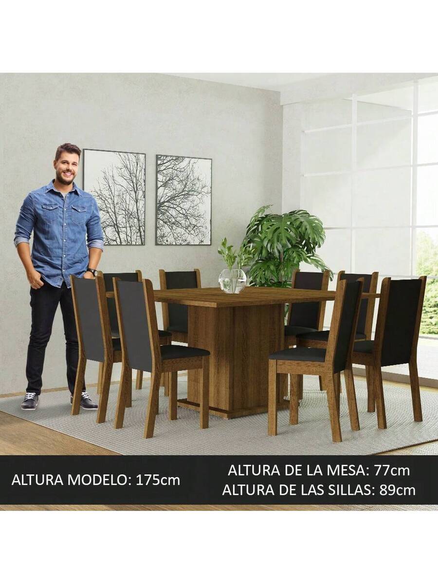 Juego de Comedor con Mesa y 8 Sillas