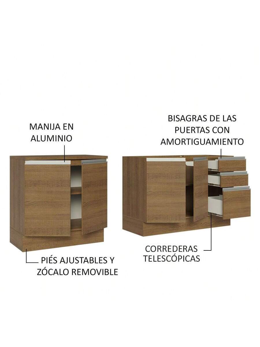 Alacena Gabinete Bajo Madesa Glamy 200cm