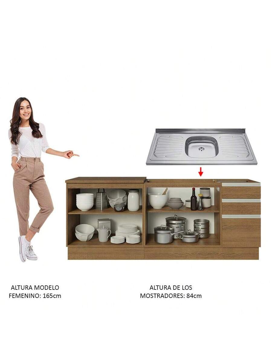 Alacena Gabinete Bajo Madesa Glamy 200cm