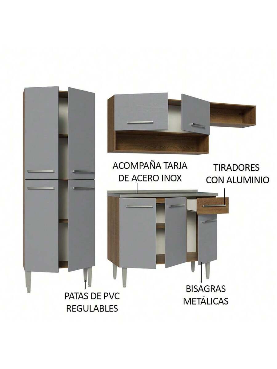 Mueble De Cocina Integral Con Tarja 229cm