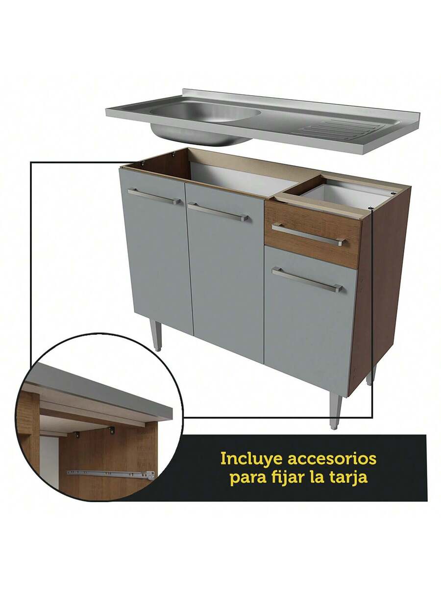 Mueble De Cocina Integral Con Tarja 229cm