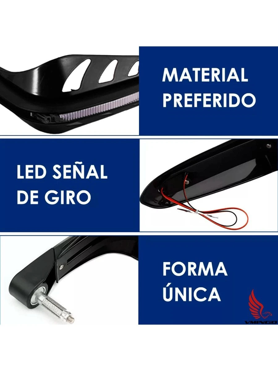 Cubre Puños Moto Hueco Con Luz Led Handguard Universal