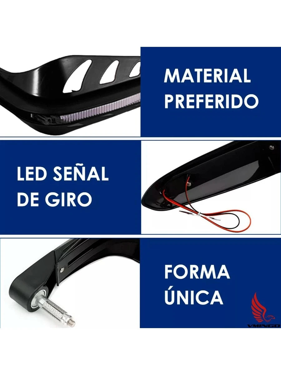 Cubre Puños Moto Hueco Con Luz Led Handguard Universal