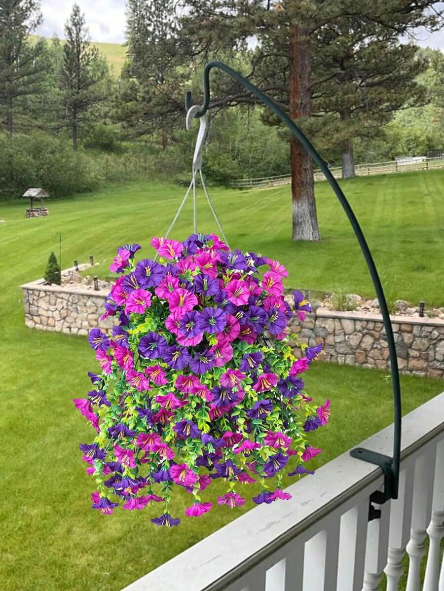 Flores artificiales colgantes de seda y hojas de eucalipto