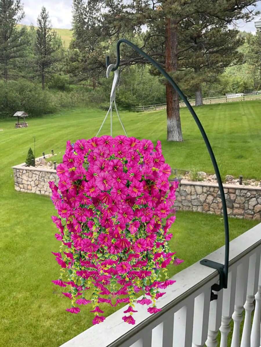 Flores artificiales colgantes de seda y hojas de eucalipto