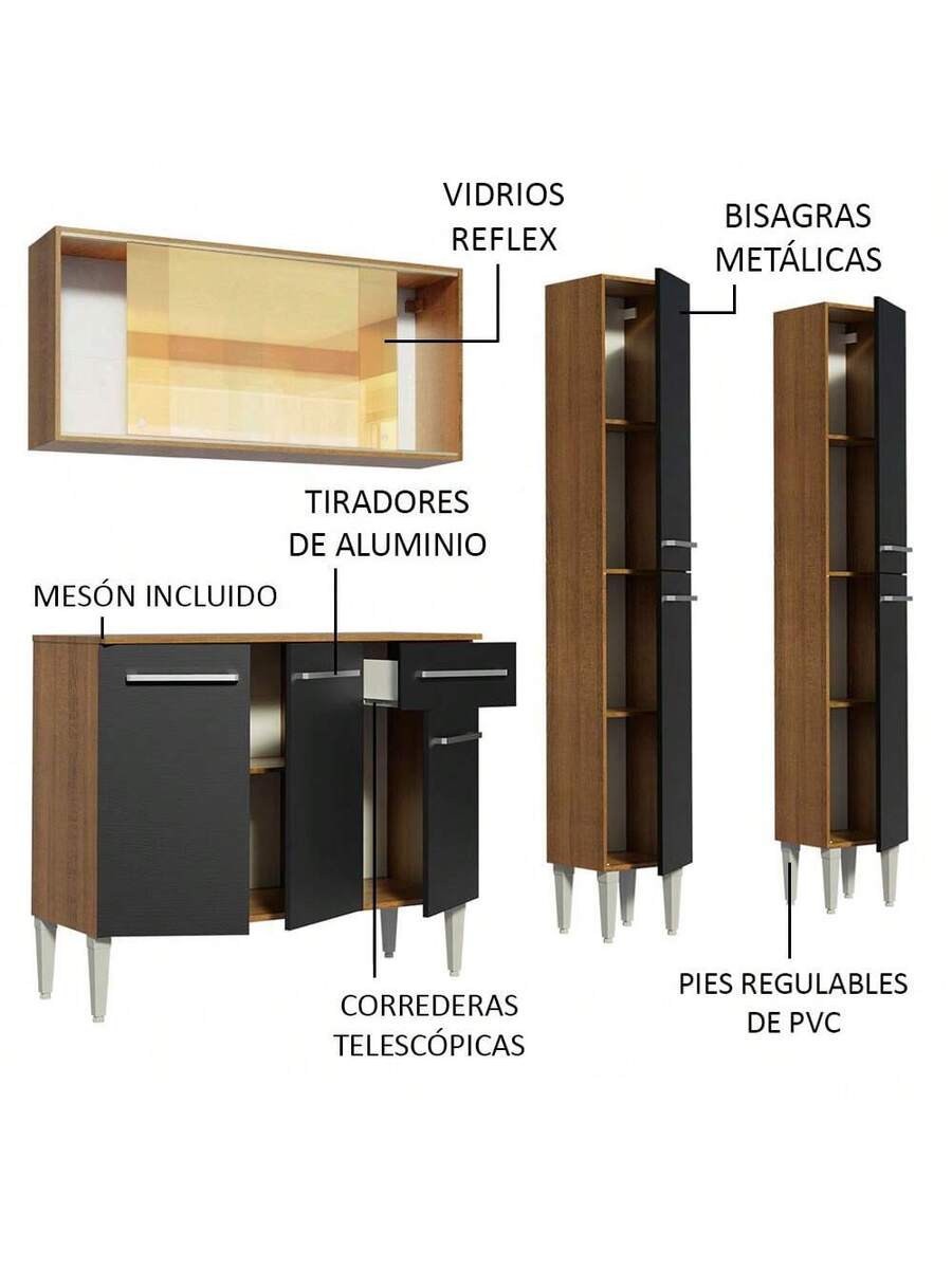 Cocina Integral Completa Modular Madesa 169cm