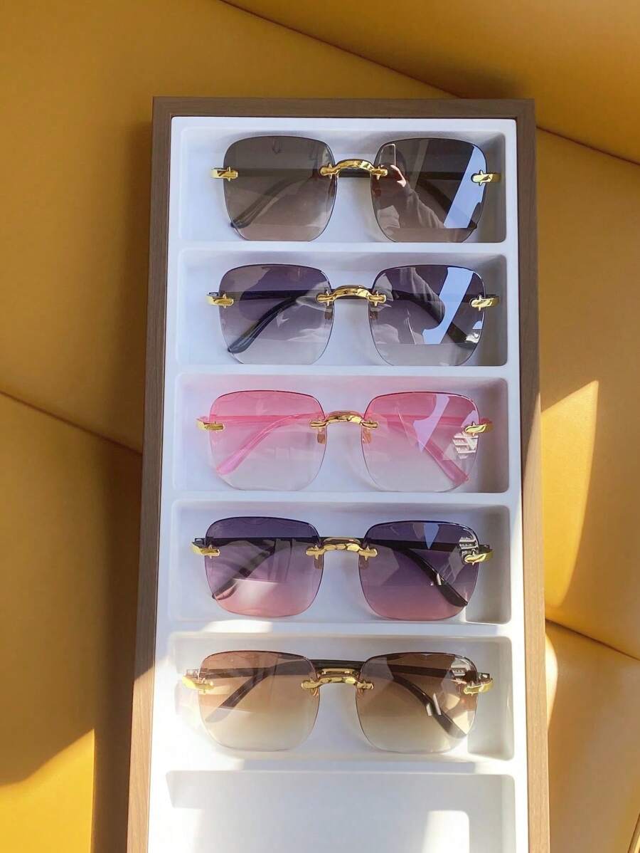 gafas sin marco cuadradas con bordes