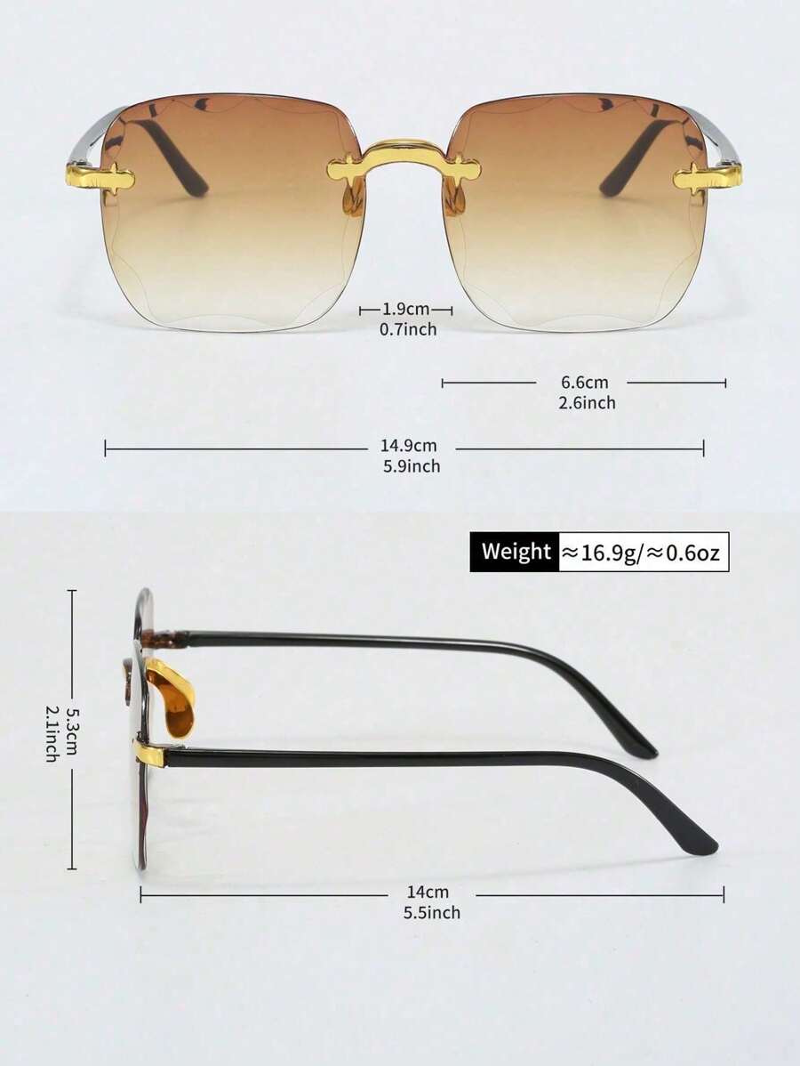 gafas sin marco cuadradas con bordes