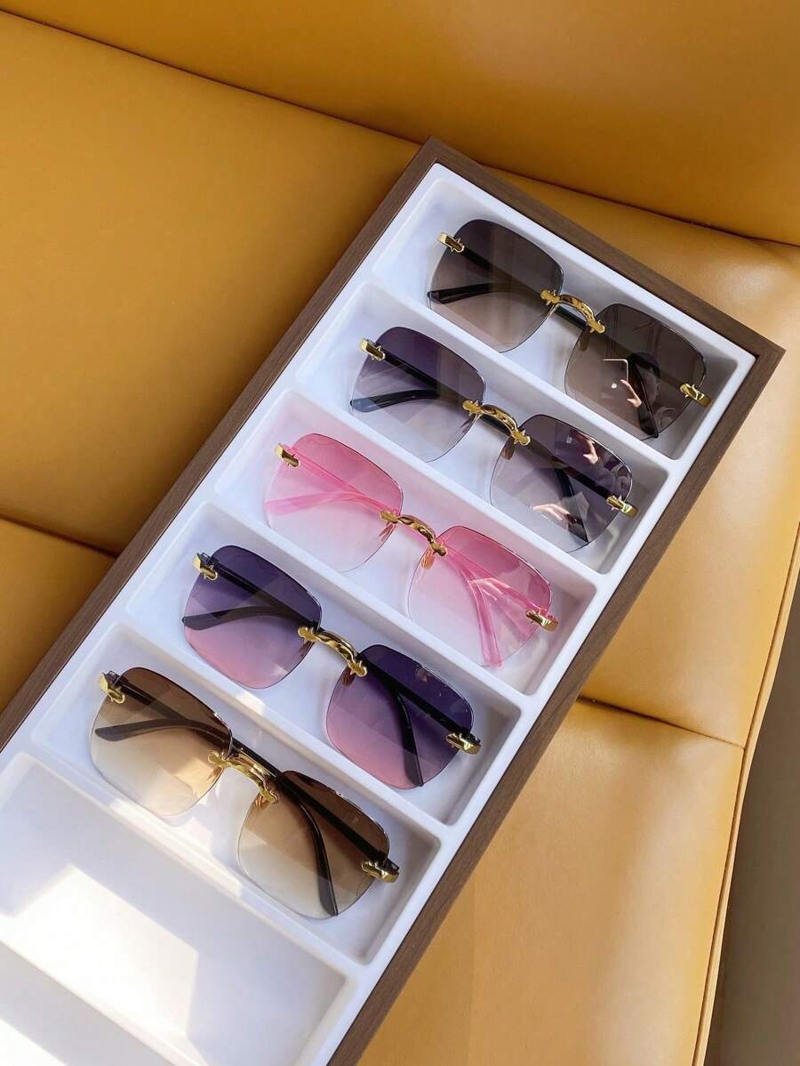 gafas sin marco cuadradas con bordes