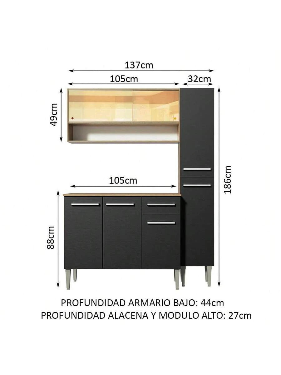Cocina Integral Completa Modular 137cm