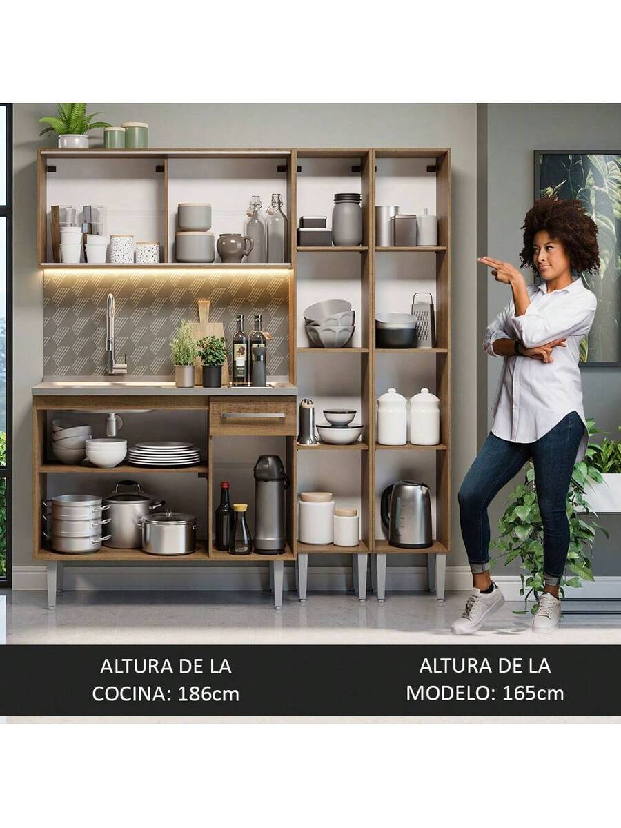 Cocina Integral Completa Modular Madesa Emilly 169cm