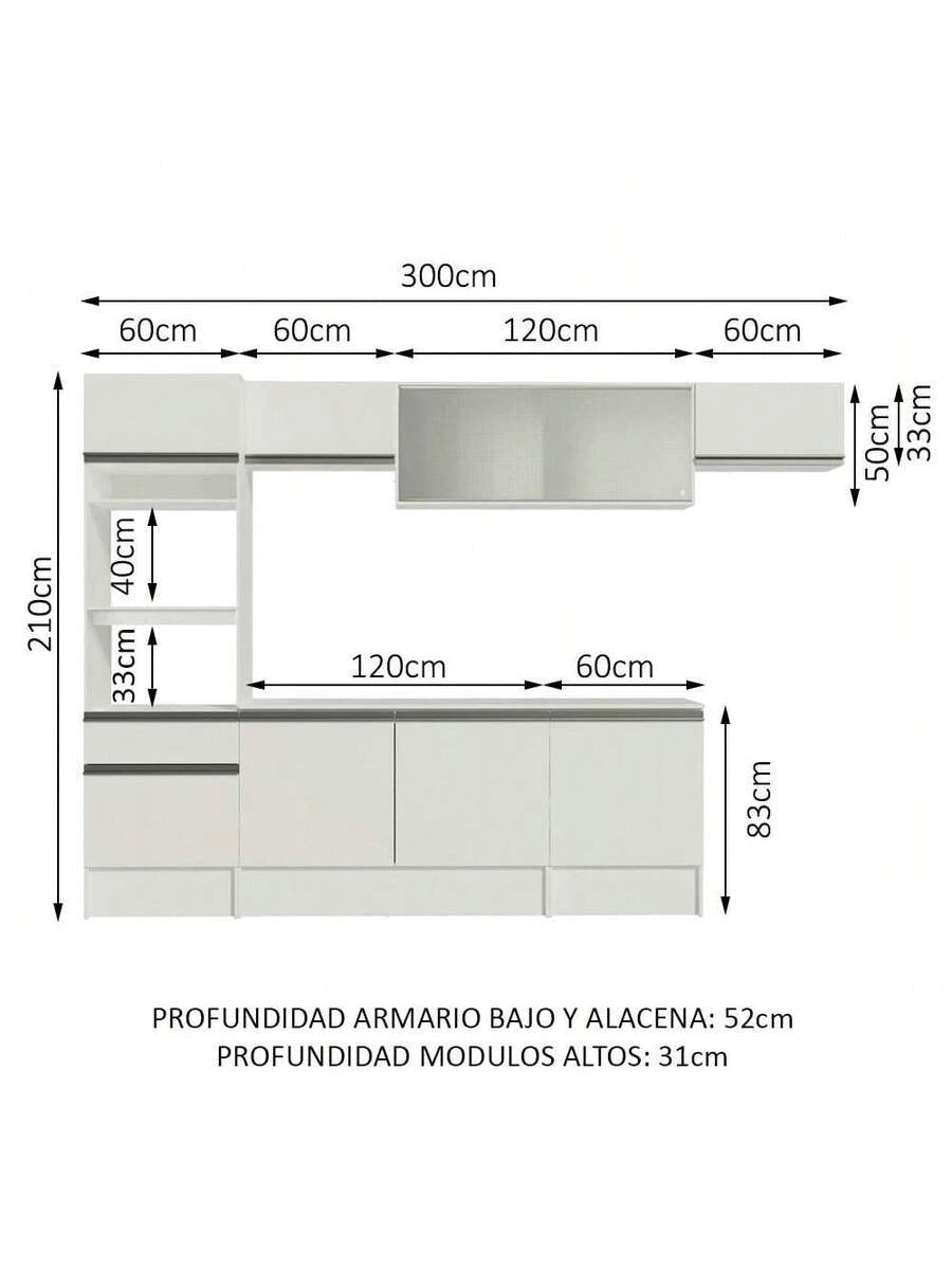Cocina Integral Completa Modular Madesa 300cm