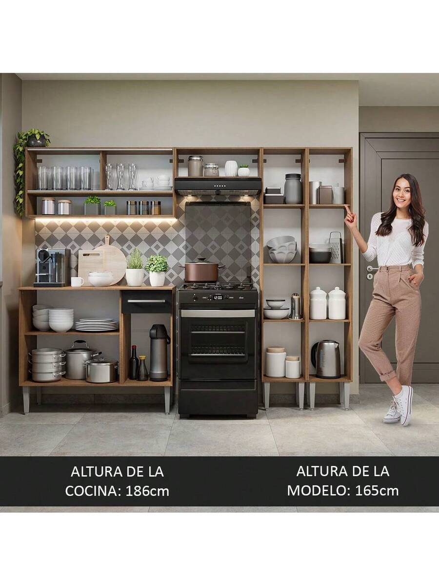 Cocina Integral Completa Modular Madesa Emilly 229cm