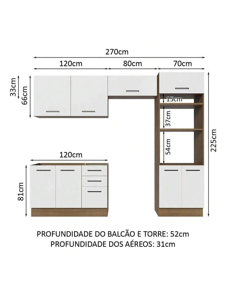 Cocina Integral Completa Modular Madesa Agata 270cm