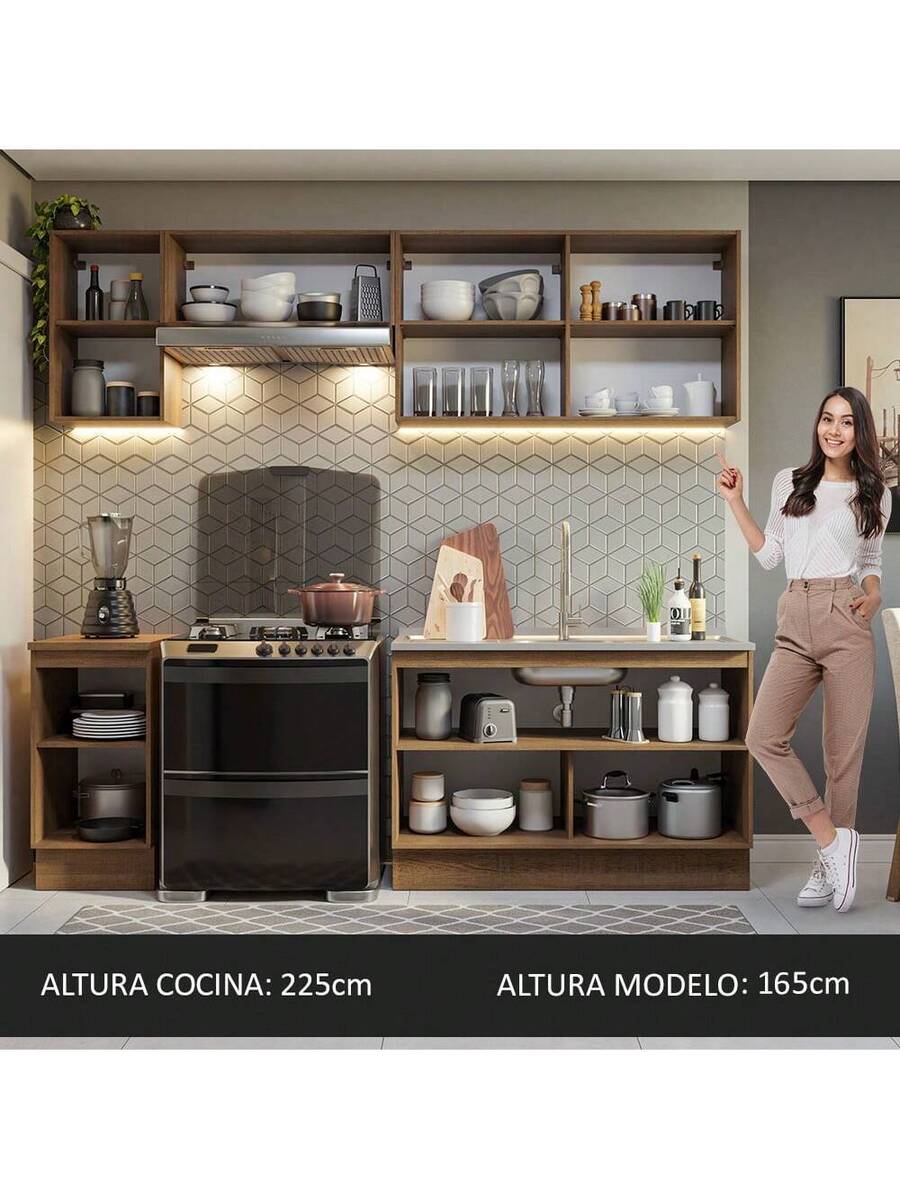 Mueble De Cocina Integral 240cm Glamy Madesa 10