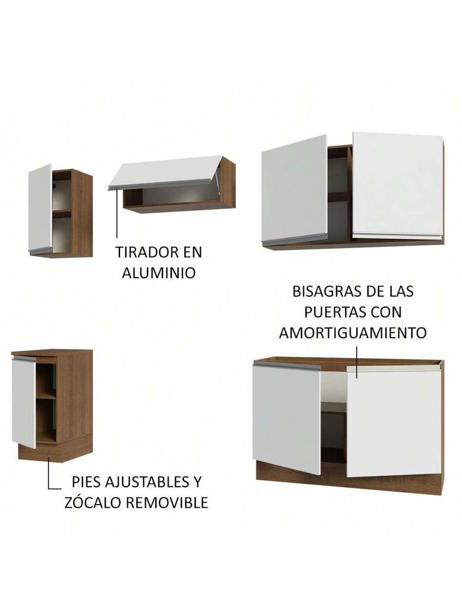 Mueble De Cocina Integral 240cm Glamy Madesa 10