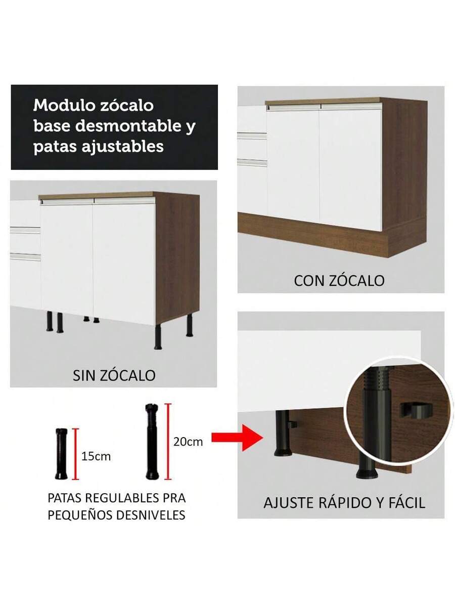 Mueble De Cocina Integral 240cm Glamy Madesa 10