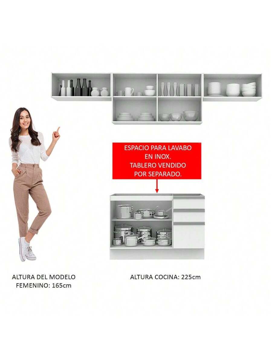 Cocina Integral Completa Modular Madesa 280cm