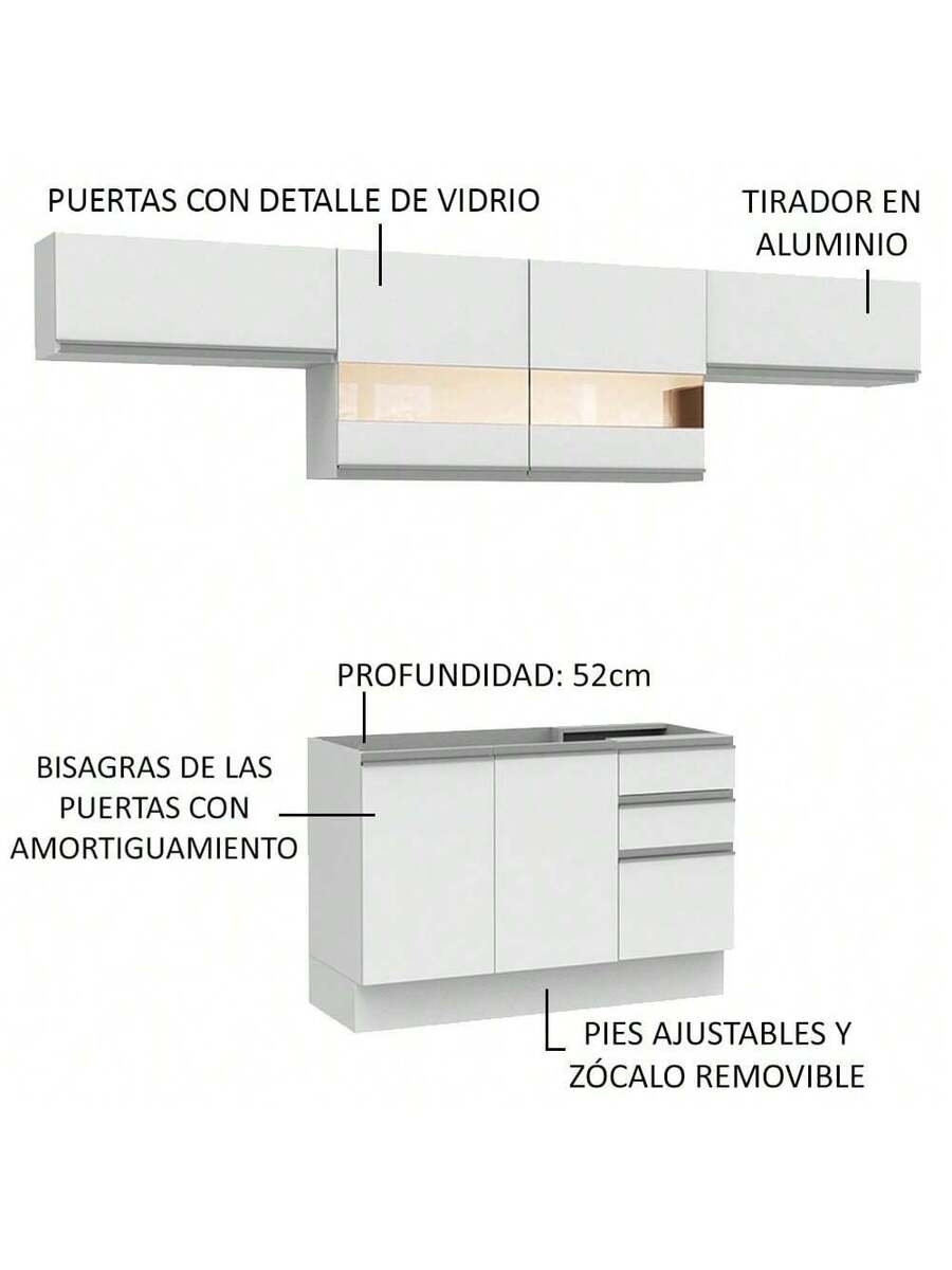 Cocina Integral Completa Modular Madesa 280cm