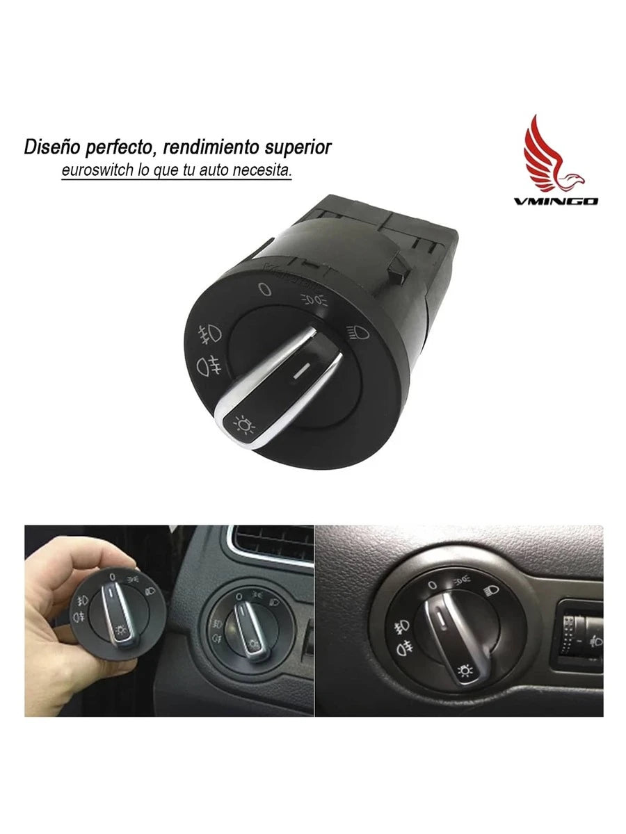Vmingo Euroswitch Perilla Interruptor Luces VW Jetta Mk6 (2010 a 2014)