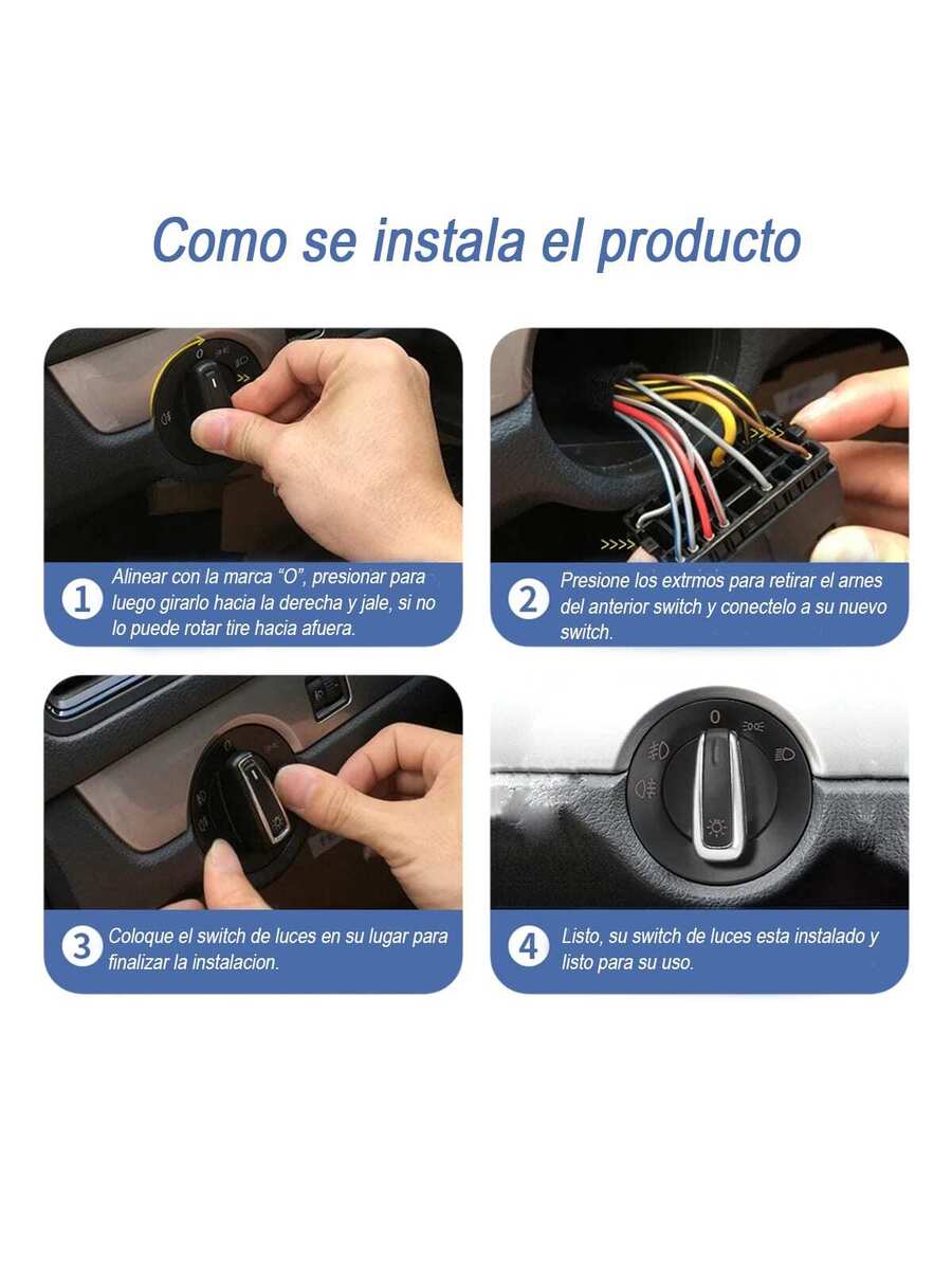 Vmingo Euroswitch Perilla Interruptor Luces VW Jetta Mk6 (2010 a 2014)