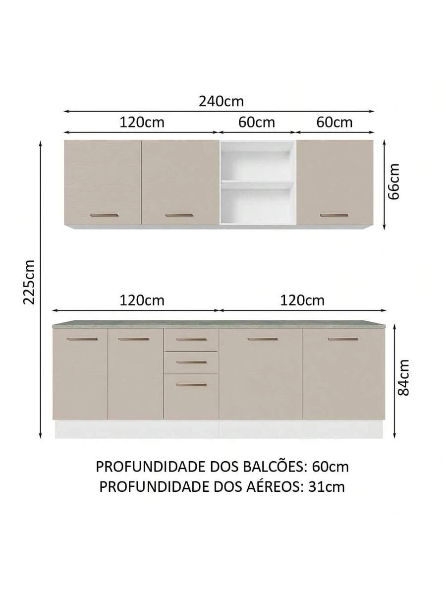 Cocina Integral Completa Modular Madesa Agata 240cm