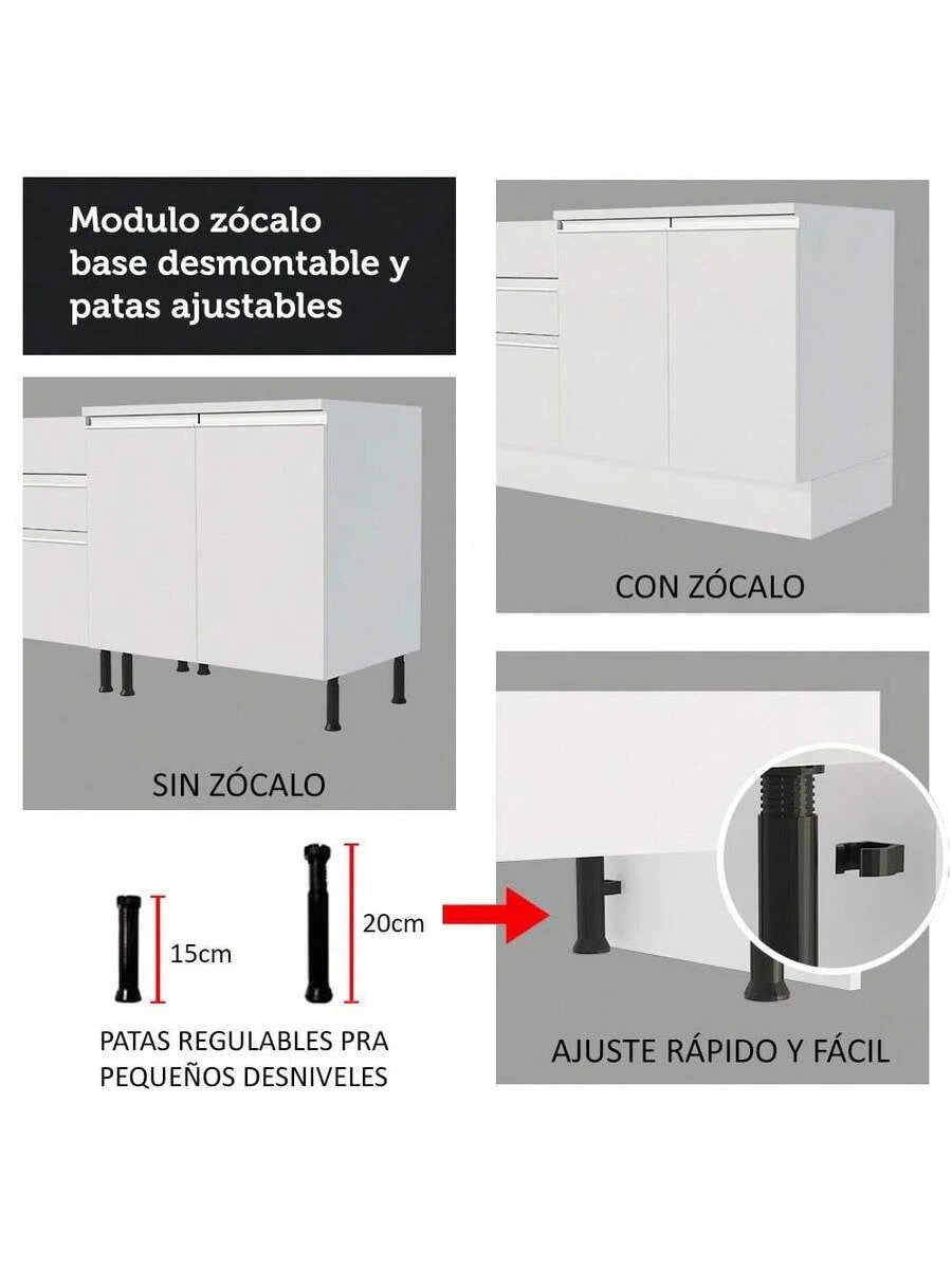 Cocina Integral Madesa Glamy Sin Tarja 120 Cm