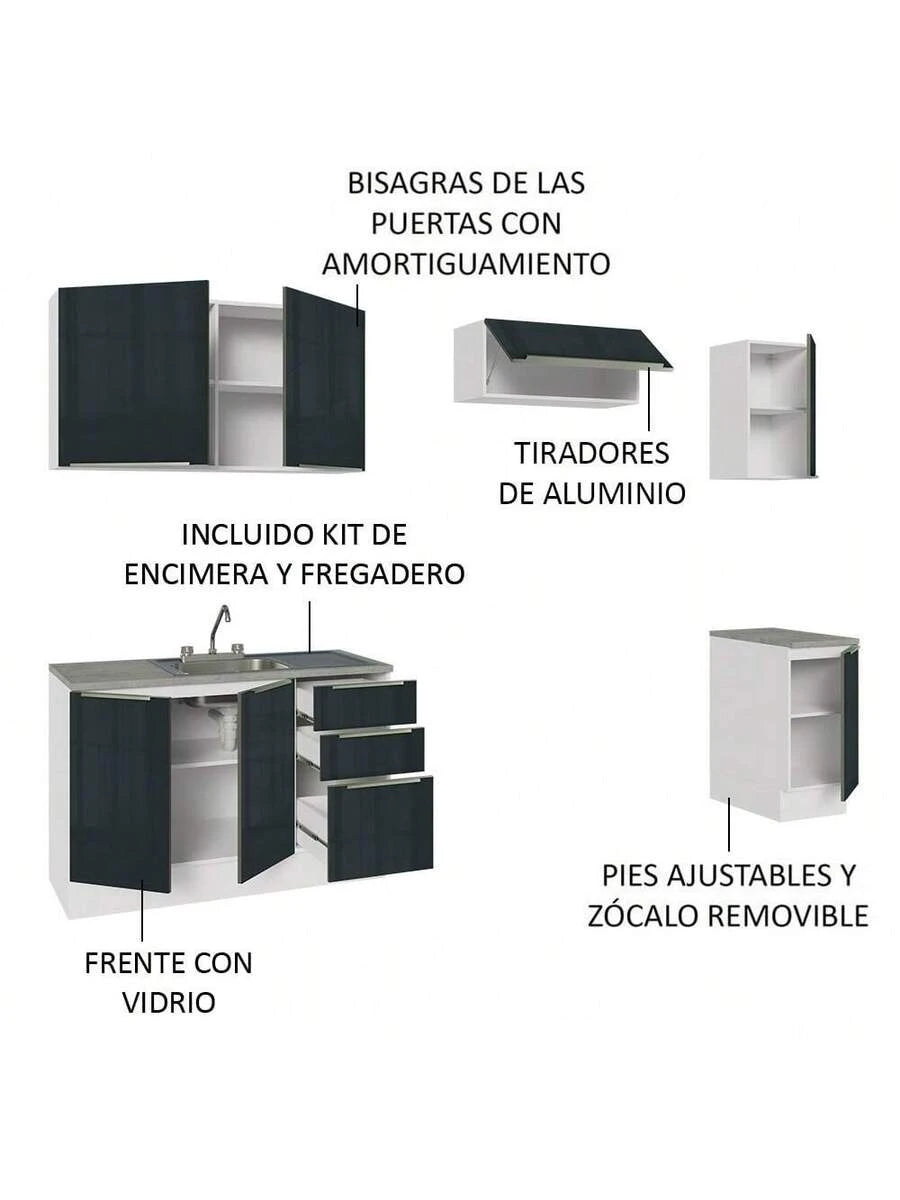 Cocina Integral Modular Luna Madesa 240cm