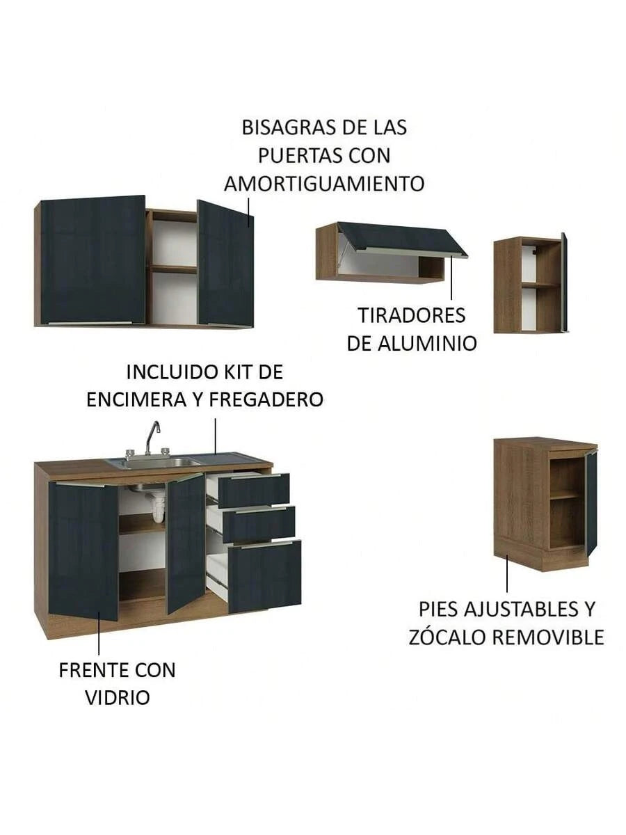 Cocina Integral Modular Luna Madesa 240cm