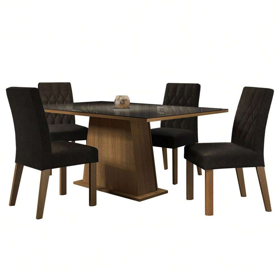 Juego de comedor mesa de vidrio