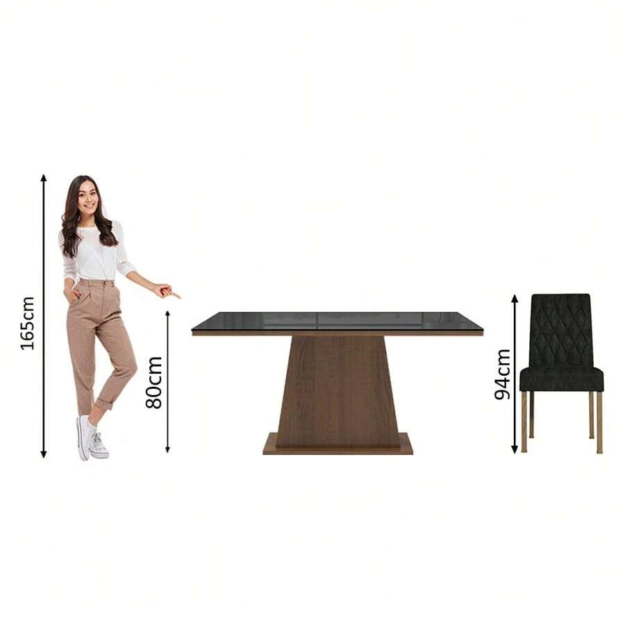 Juego de comedor mesa de vidrio